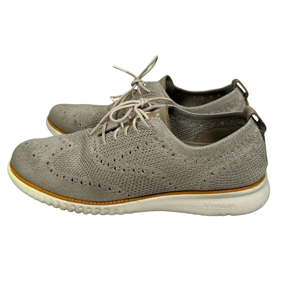 Cole Haan ZEROGRAND‎ Stitchlite Wingtip Oxford Mens 10.5 M Grey Knit C35111